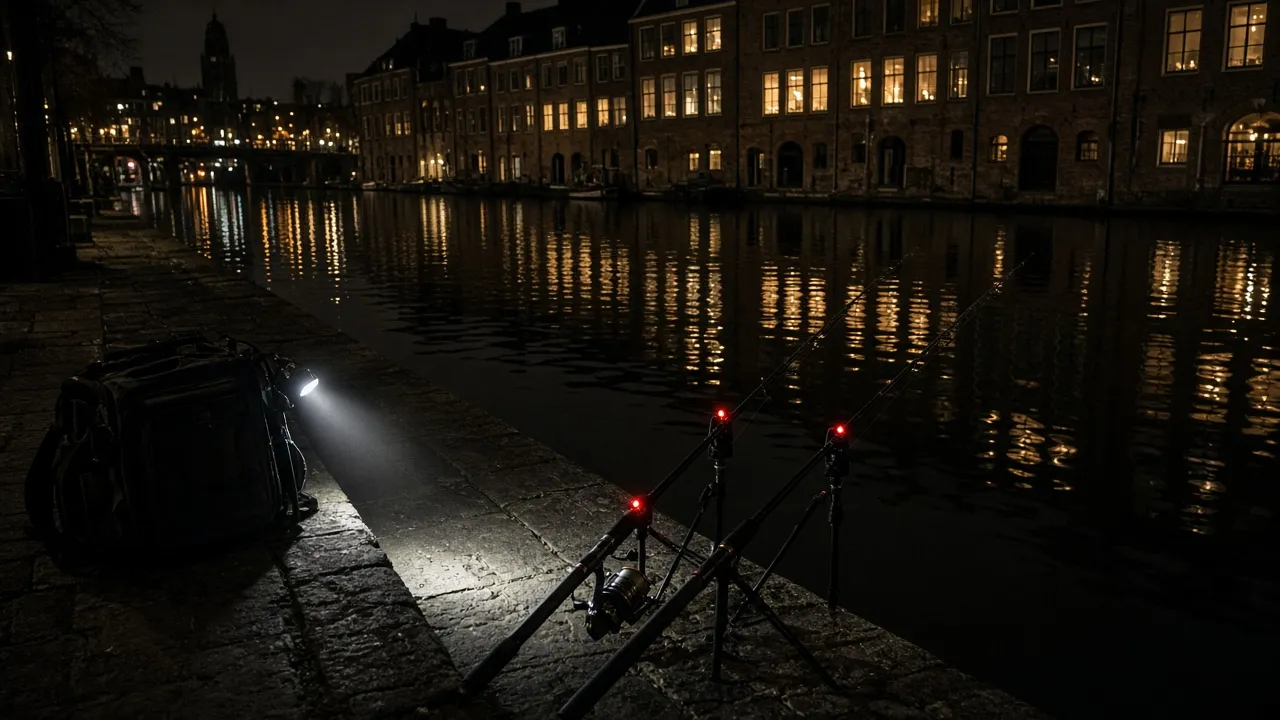 Nachtvissen op kanaal en rivier rond Utrecht